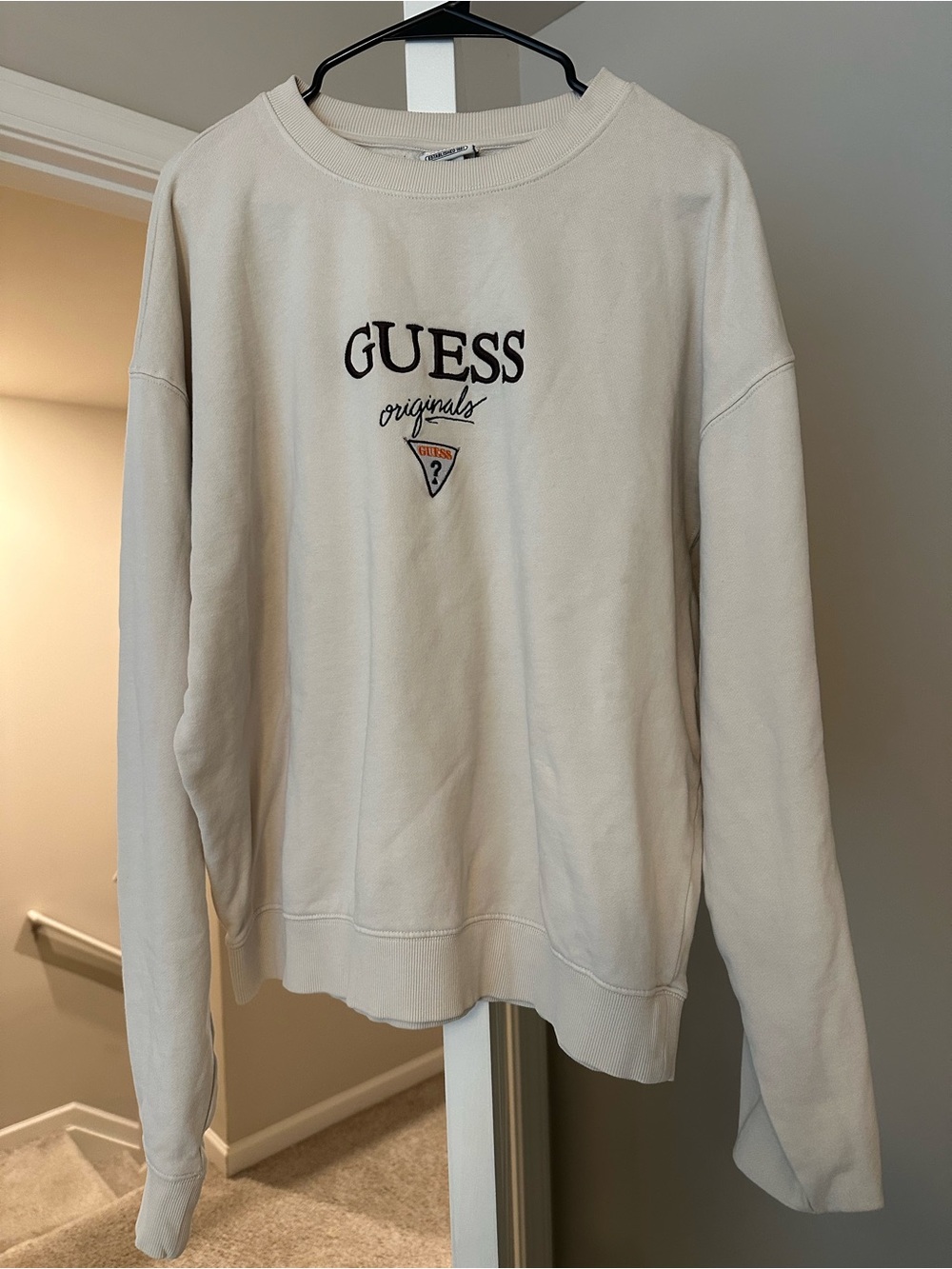 GUESS Originals Men’s Cream Crewneck Sweatshirt